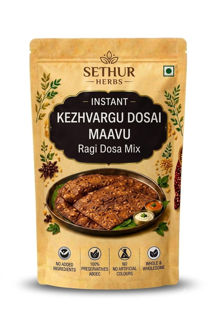 Sethur Herbs Instant Kezhvaragu Dosai Maavu – Ragi Dosa Mix